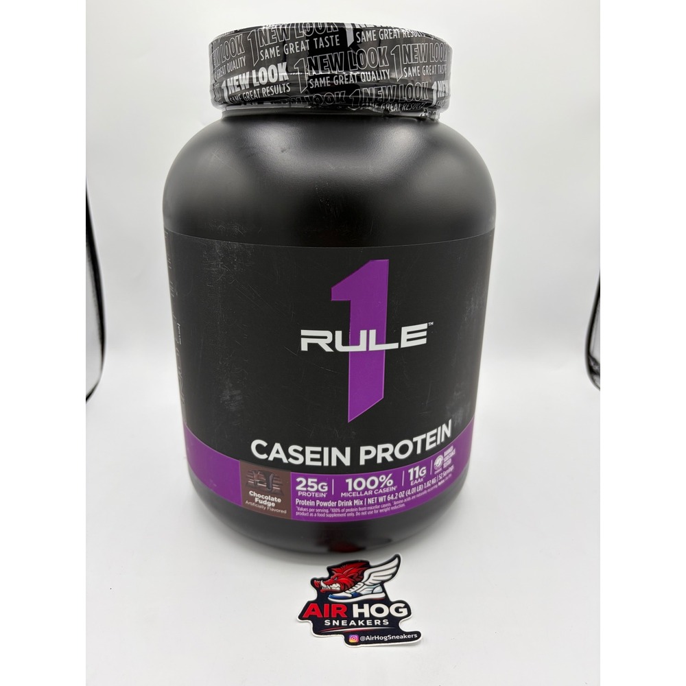 Rule 1 Proteins Casein Protein Powder Chocolate Fudge 4lb 52 Servings Micellar